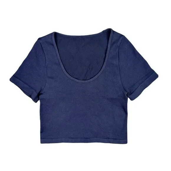 OQQ ScoopNeck Cropped Tee Bundle - Size Small - Pale Yellow, Black, Gray - Picture 4 of 10